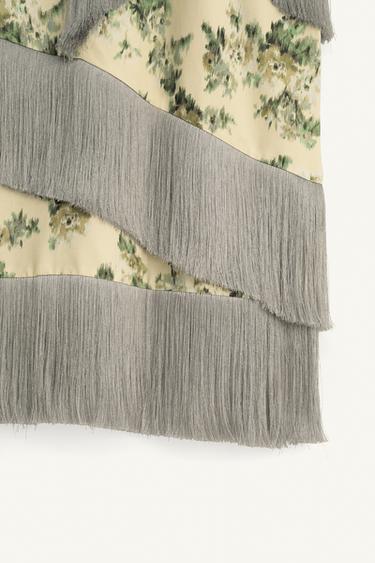 LIMITED EDITION FLORAL FRINGED SKIRT - Printed by Zara - Image 9