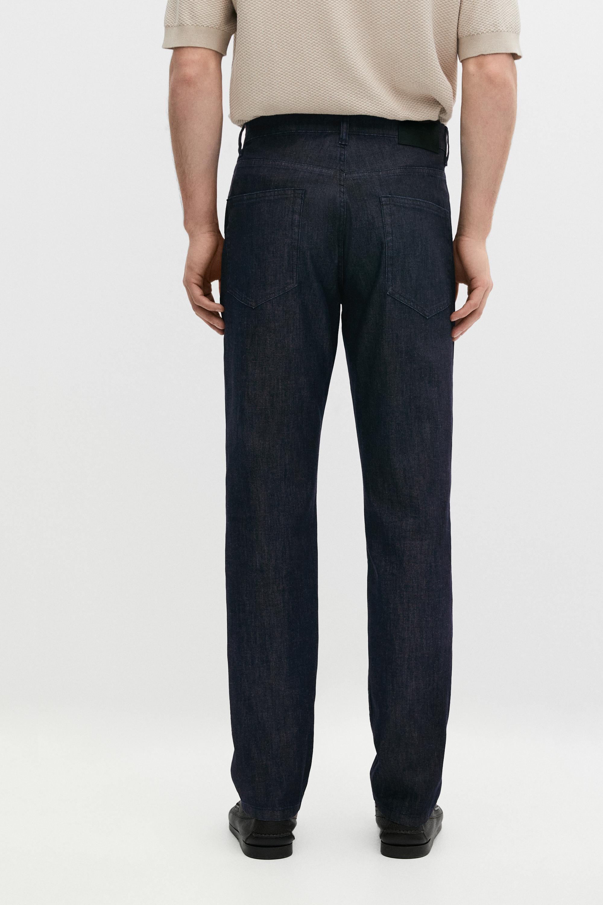 Faux jean tapered fit léger