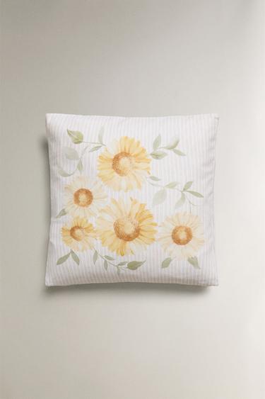 Zara SUNFLOWER THROW PILLOW COVER - Yellow - Image 0