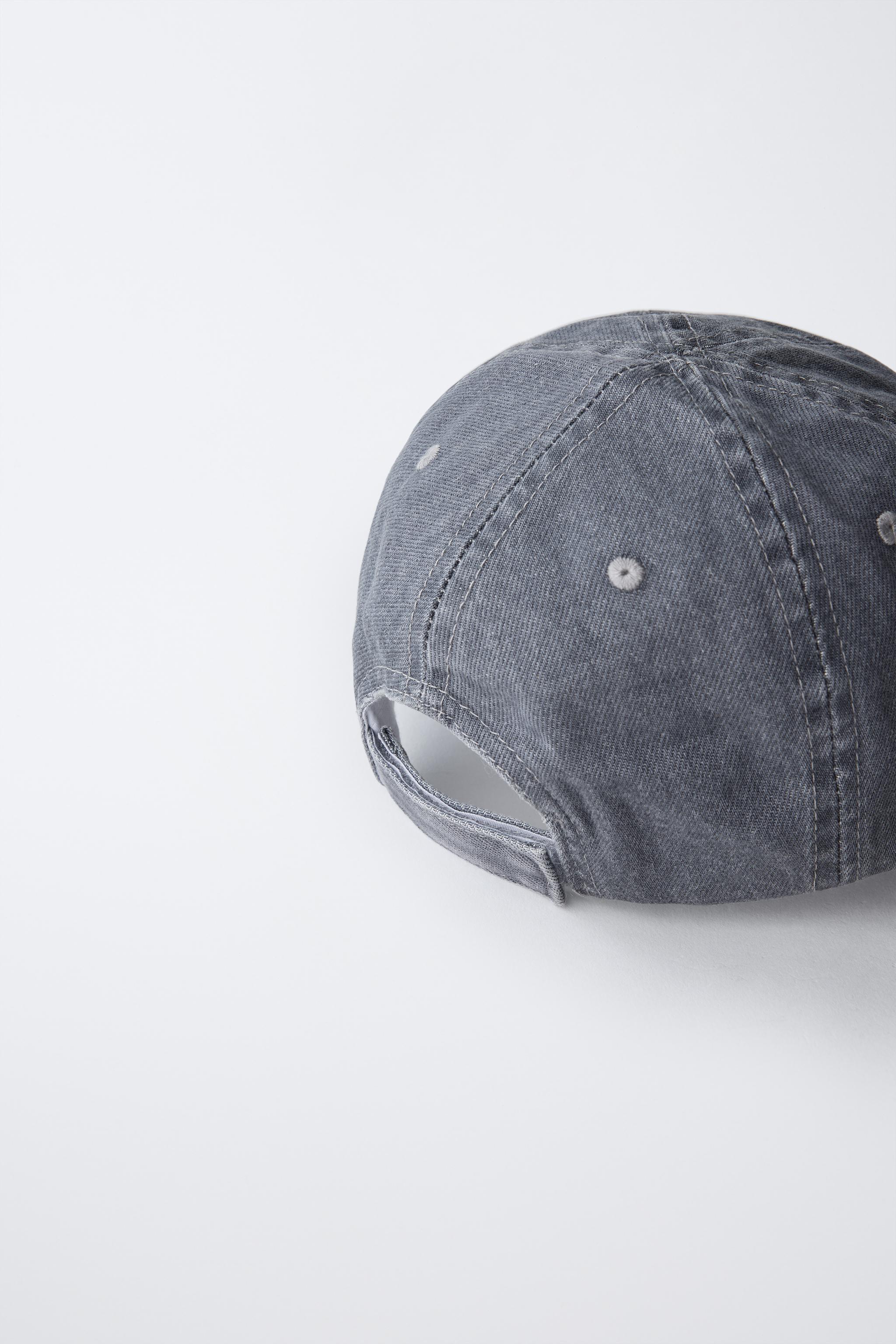 EMBROIDERED TEXT DENIM CAP - Light green | ZARA United States