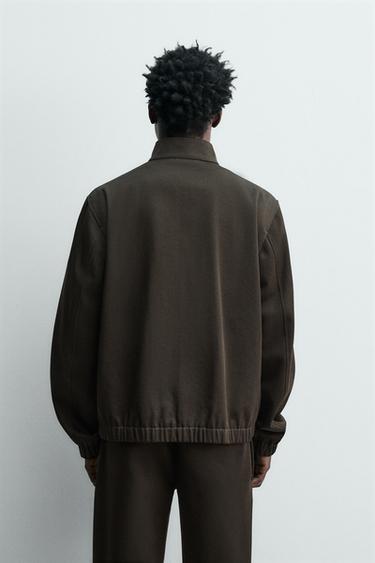 WOOL - COTTON TEXTURED JACKET - Chocolate by Zara - Image 2