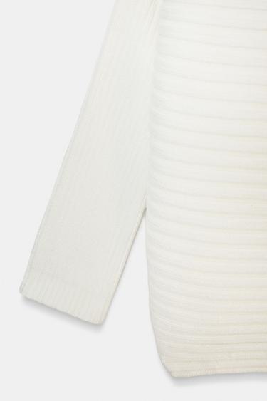 VOLUME TEXTURED KNIT JUMPER - White by Zara - Image 8