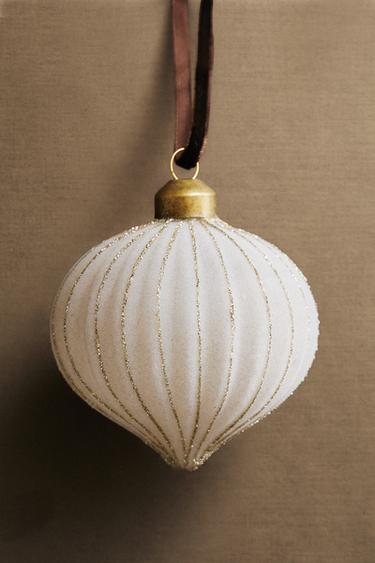 STRIPED CHRISTMAS TREE DECORATION - Sand by Zara - Image 4