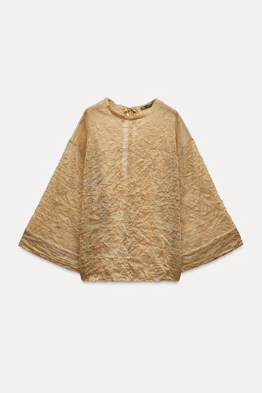 POHODLN TOP KIMONO - Zlat od Zara