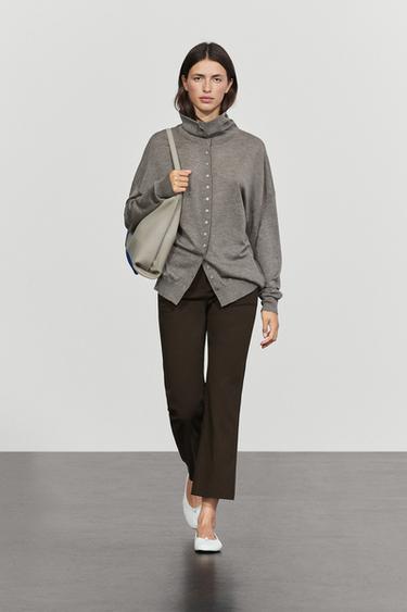 Zara Stretch kick flare pants - Chocolate - Image 0
