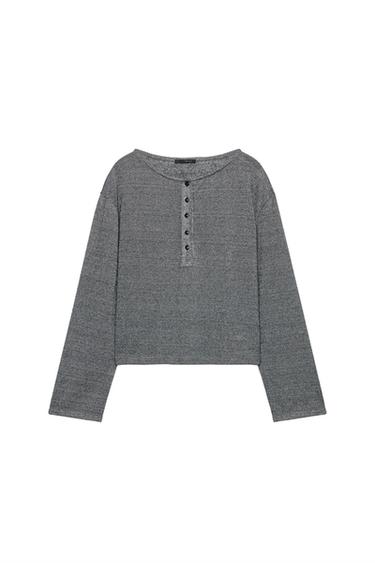 RUSTIC T-SHIRT WITH CREW NECK - Grey marl by Zara