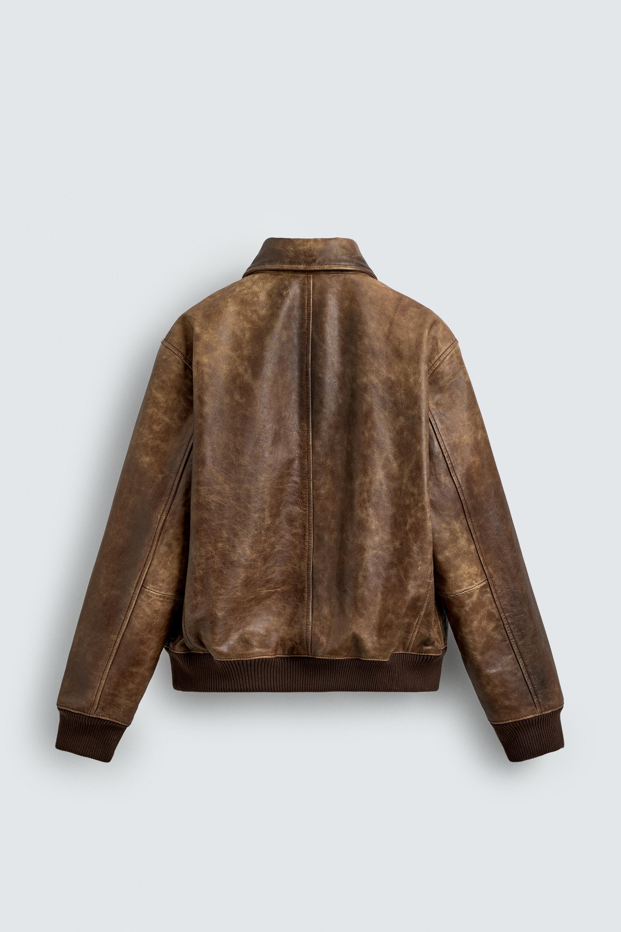 VINTAGE EFFECT LEATHER JACKET