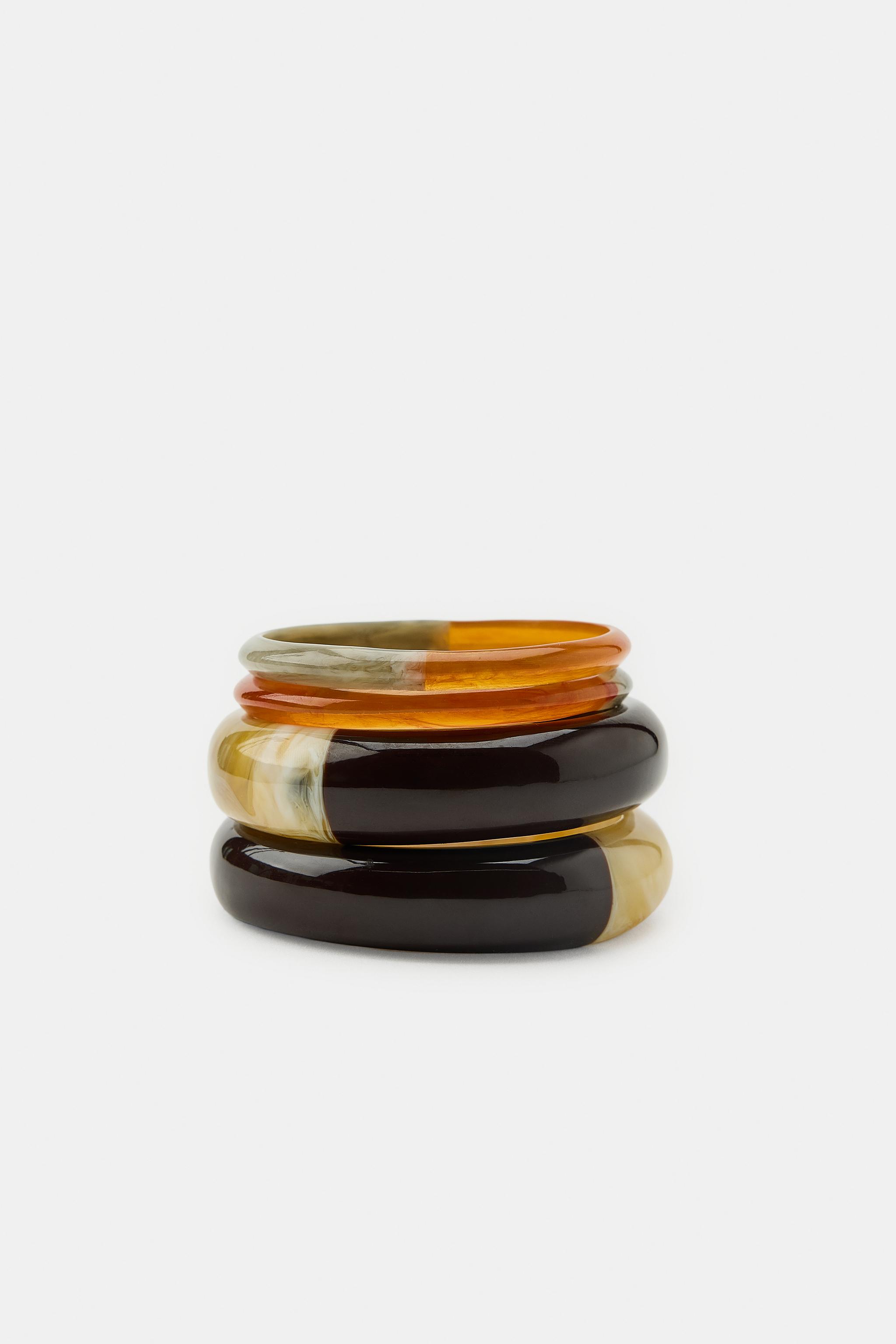 LOT DE 4 BRACELETS COMBINÉS EN RÉSINE