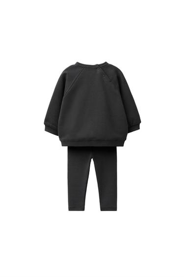 PLAIN SWEATSHIRT AND LEGGINGS SET - Dark anthracite by Zara