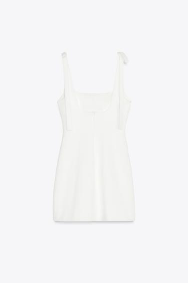 SHORT DRESS WITH BOWS - White by Zara - Image 6