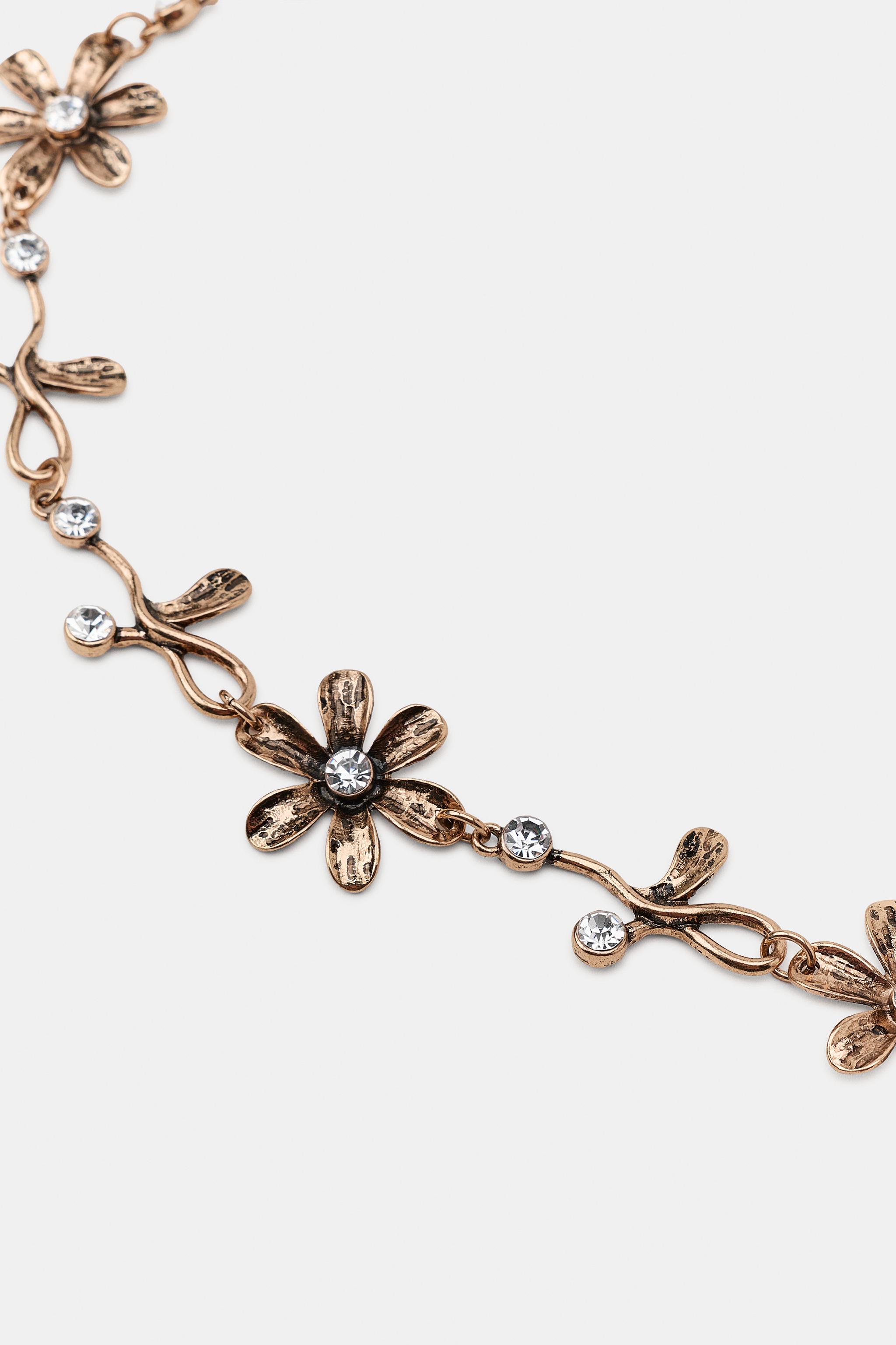 Женские ремни Zara METALLIC FLOWER JEWEL BELT — фото 4