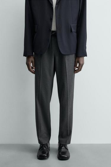 Zara REGULAR FIT JOGGER WAIST PANTS - FROSTED GRAY