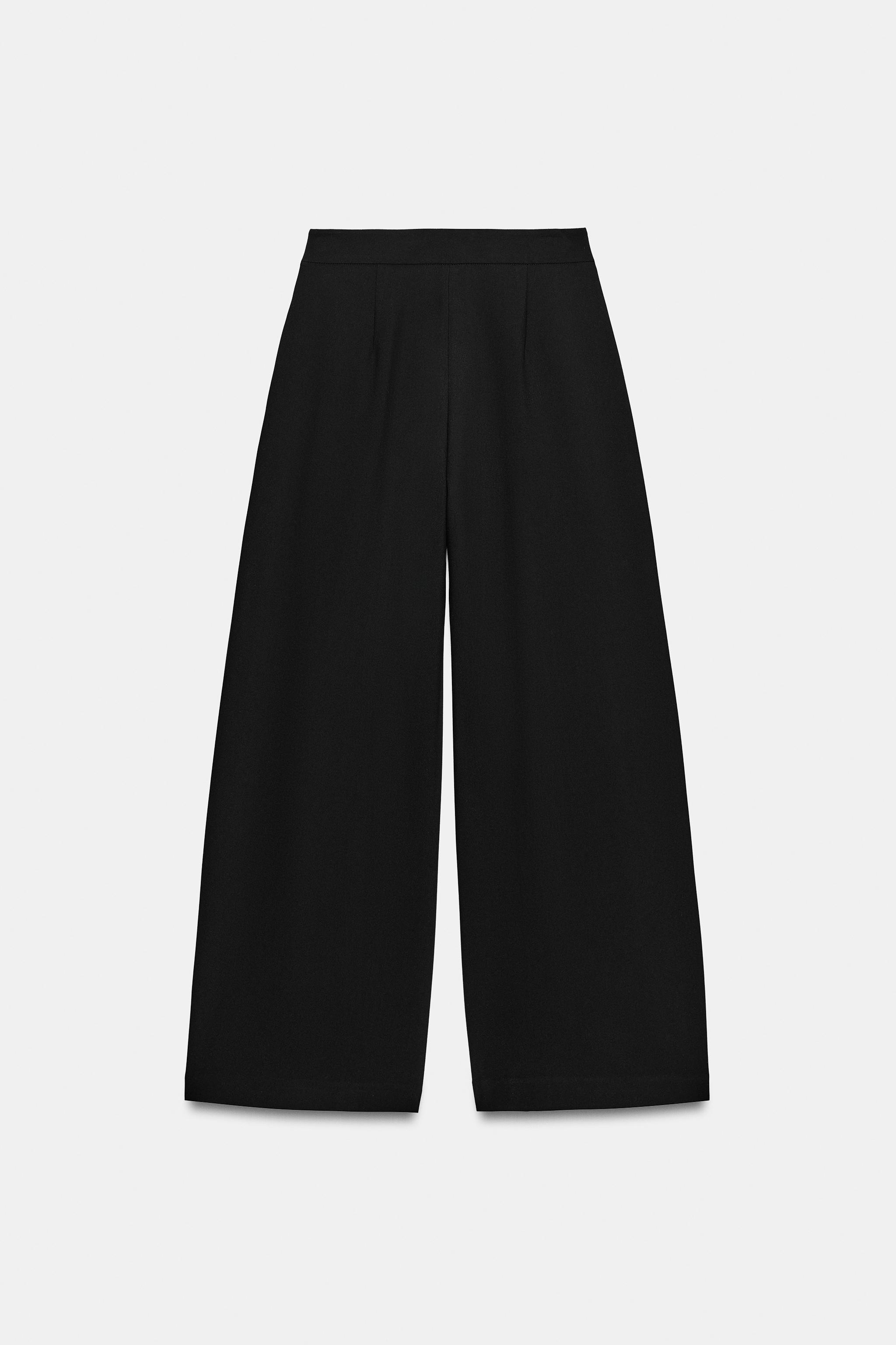 Zara Pilili Geniş Paça Pantolon görsel 7