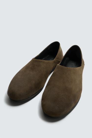 MOCASSINS EN CUIR AVEC SEMELLE VIBRAM® AARON LEVINE X ZARA - Bronze de Zara - Image 1