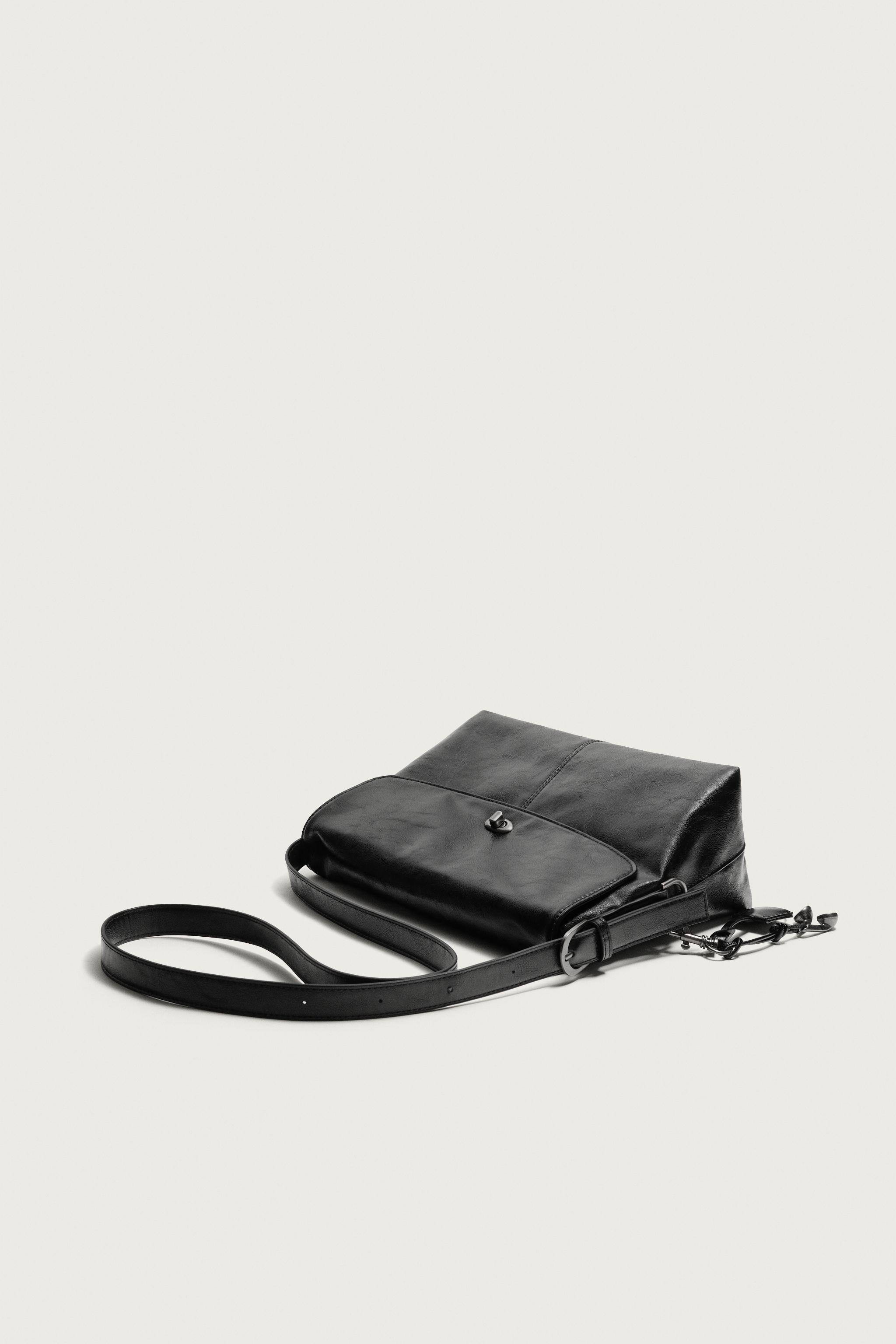 FLAP CROSSBODY BAG — Black (alternate view)