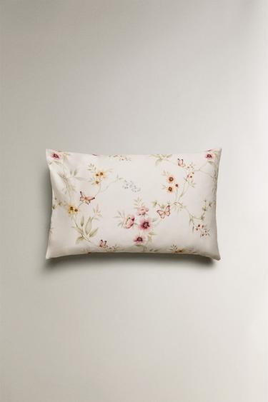 TAIE D’OREILLER SATIN IMPRIMÉ FLEUR - Blanc cassé de Zara - Image 3