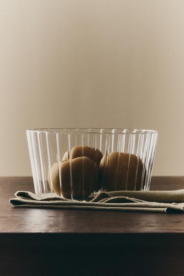 Zara WAVY BOROSILICATE GLASS SALAD BOWL - Transparent