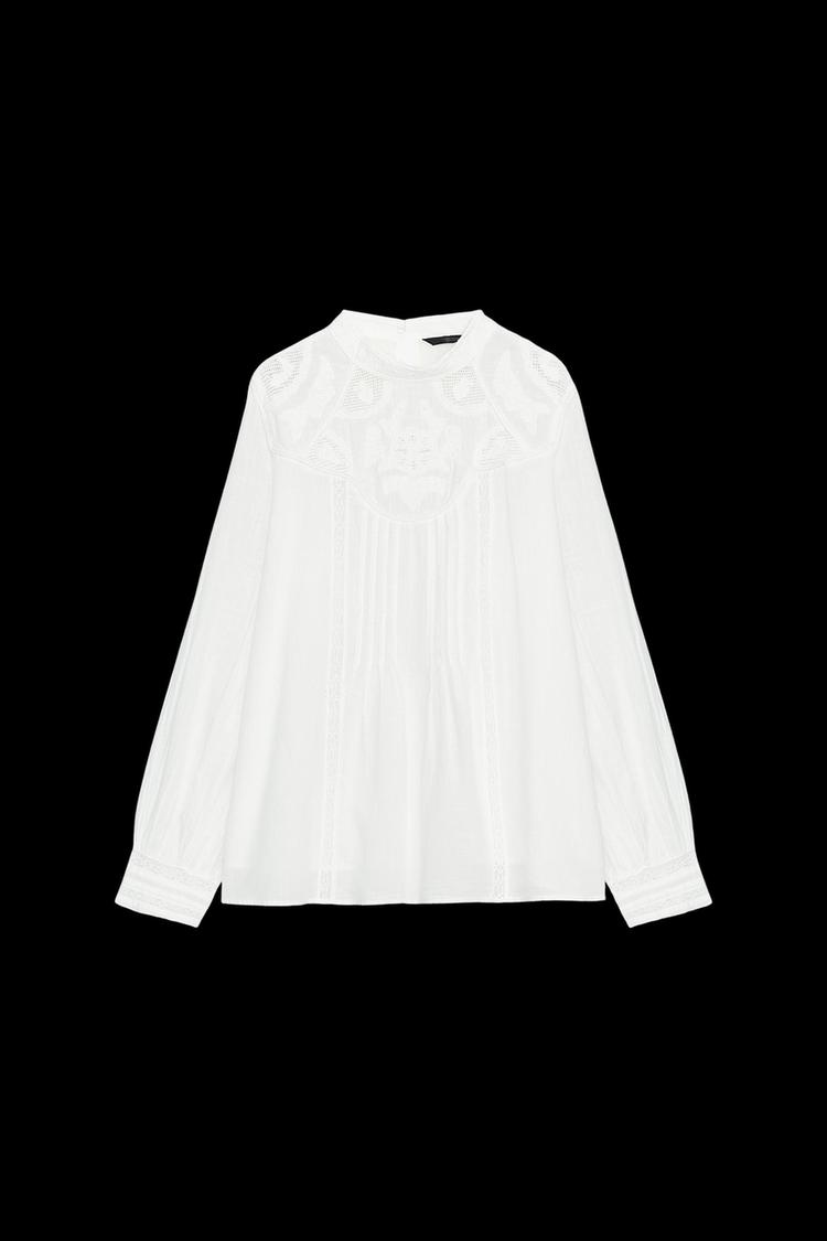 FLORAL EMBROIDERY BLOUSE