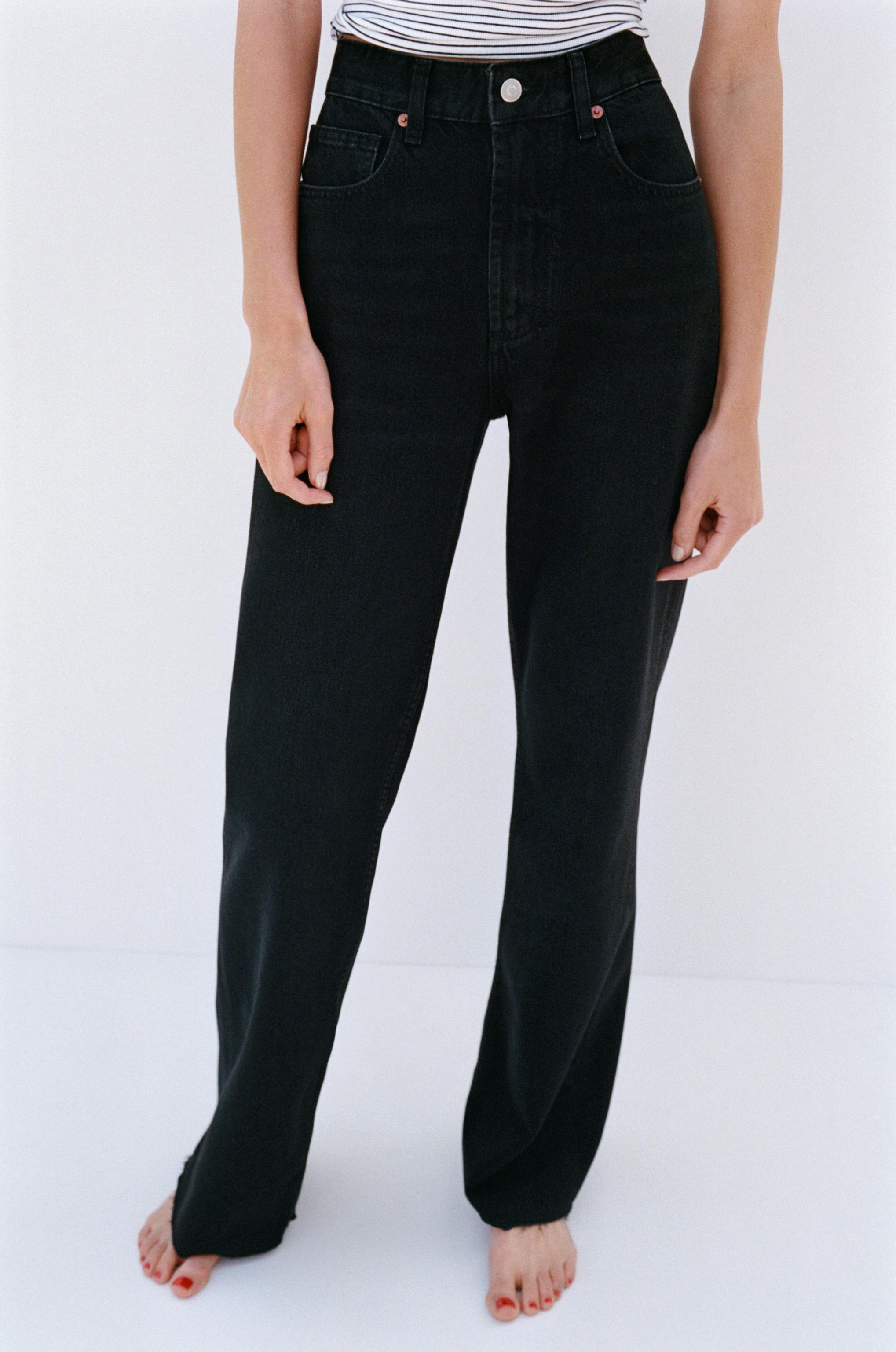 杏 TRF HIGH RISE WIDE LEG JEANS - Light blue | ZARA United States