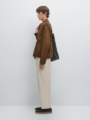 Zara 100% cotton relaxed fit trousers - Ecru