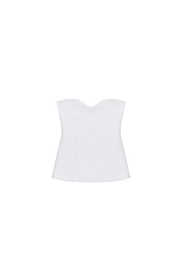 BANDEAU SWEETHEART NECKLINE TOP - White by Zara
