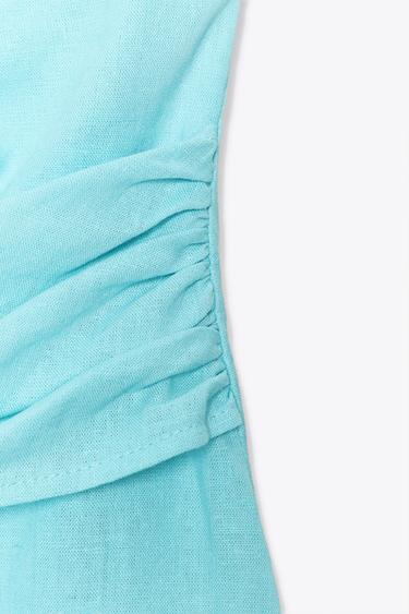 TOP HALTER NŒUD AVEC LIN - Turquoise de Zara - Image 4