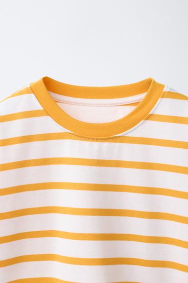 HEAVY WEIGHT STRIPED T-SHIRT - Orange by Zara - Image 2