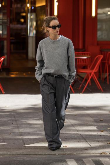 SOFT PLAIN KNIT SWEATER - Grey marl by Zara - Image 0