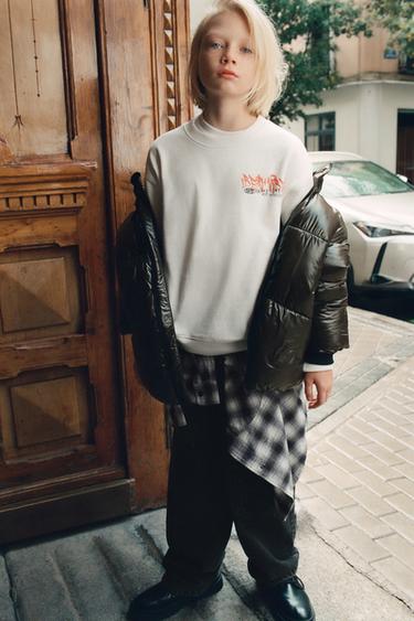 Zara GRAFFITI PRINT SWEATSHIRT - White