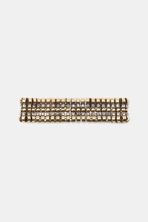 METAL JEWEL CHOKER NECKLACE - Golden by Zara - Image 4