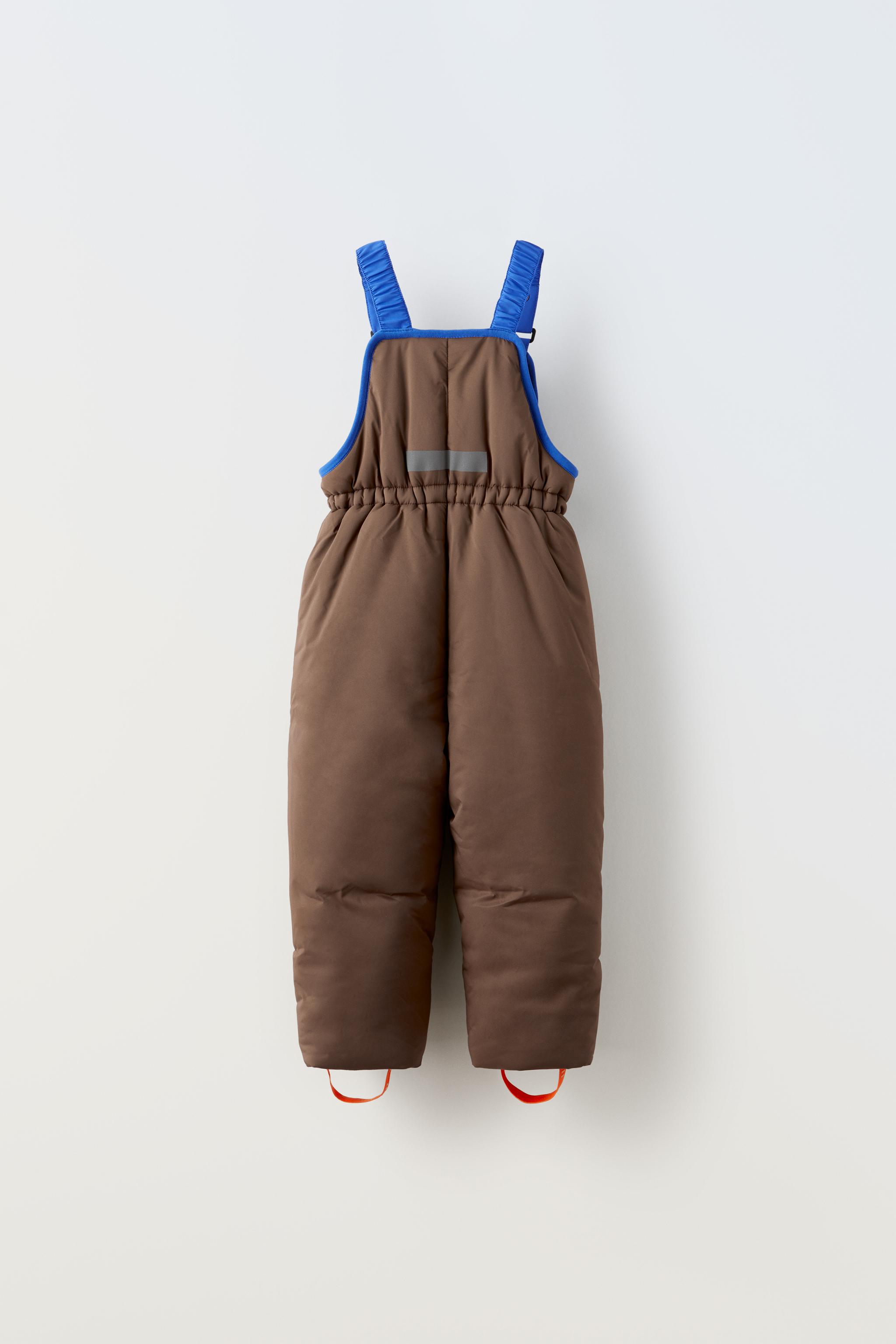 Leather 2024 dungarees zara