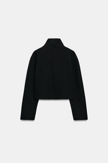DOUBLE-BREASTED CROPPED JACKET - Black by Zara - Image 7