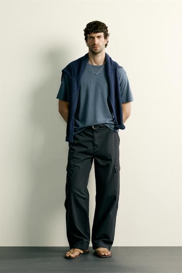 LIGHTWEIGHT REGULAR FIT T-SHIRT - Mid-blue by Zara