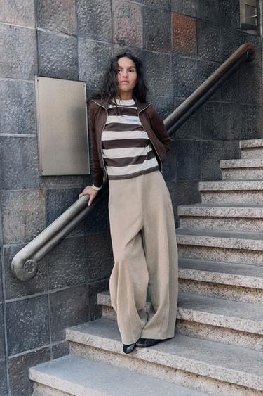 PANTALONI BALLOON IN VELLUTO A COSTINE - Beige di Zara