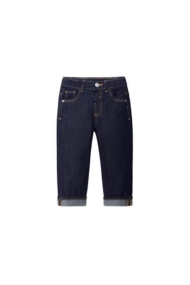 TOPSTITCHED STRAIGHT FIT JEANS - Blue by Zara