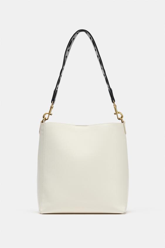 BUCKET BAG WITH HANDLE DETAIL - White by Zara - Image 0