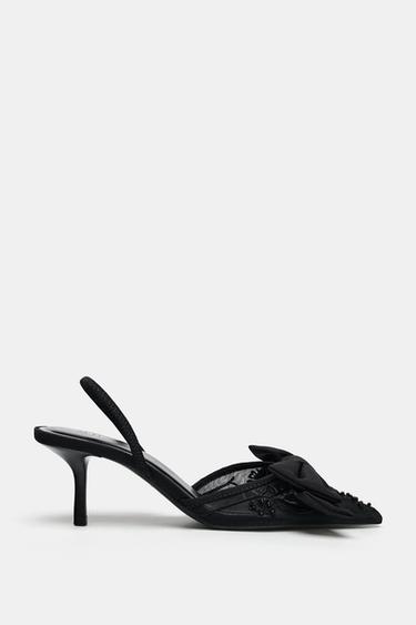 DESTALONADO TACÓN LAZO MESH - Negro de Zara