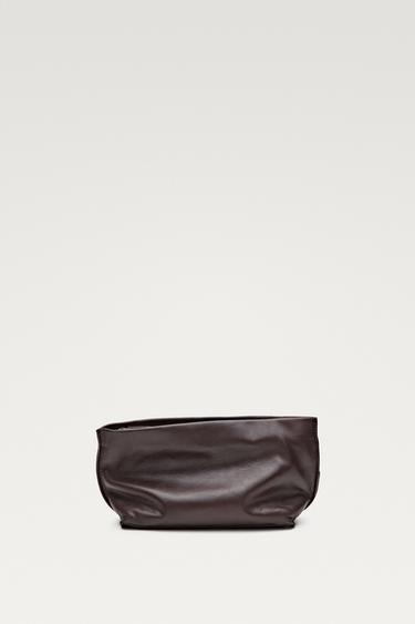 Soft nappa leather medium toiletry bag — Brown 1