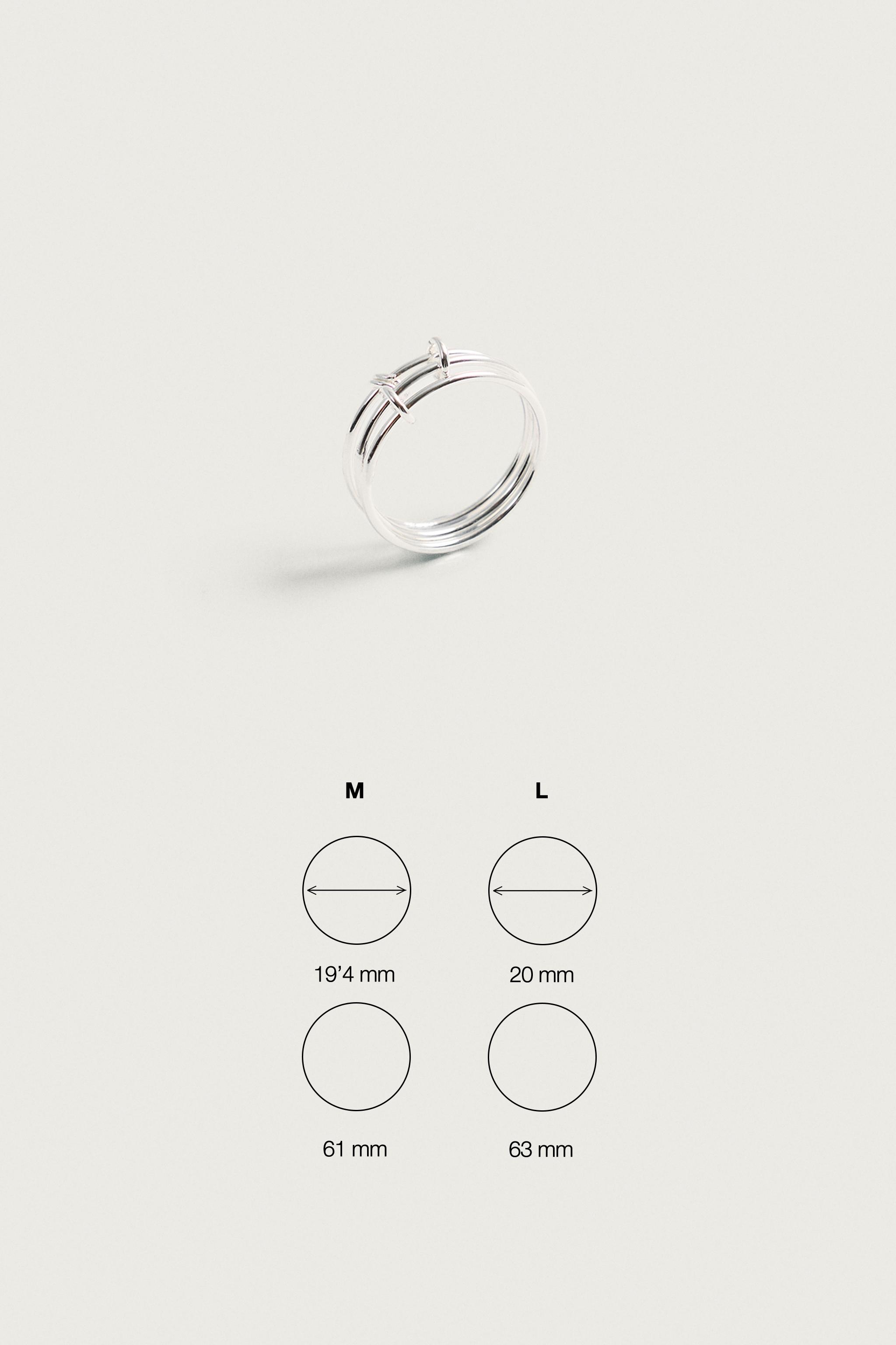 Мужские аксессуары Zara METALLIC STACKED EFFECT RING — фото 6