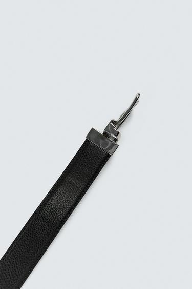 REVERSIBLE LEATHER BELT - Black by Zara - Image 4