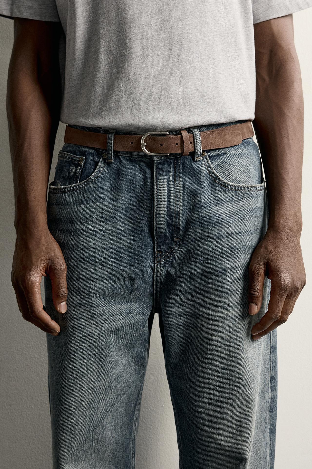 LEATHER BELT — Brown