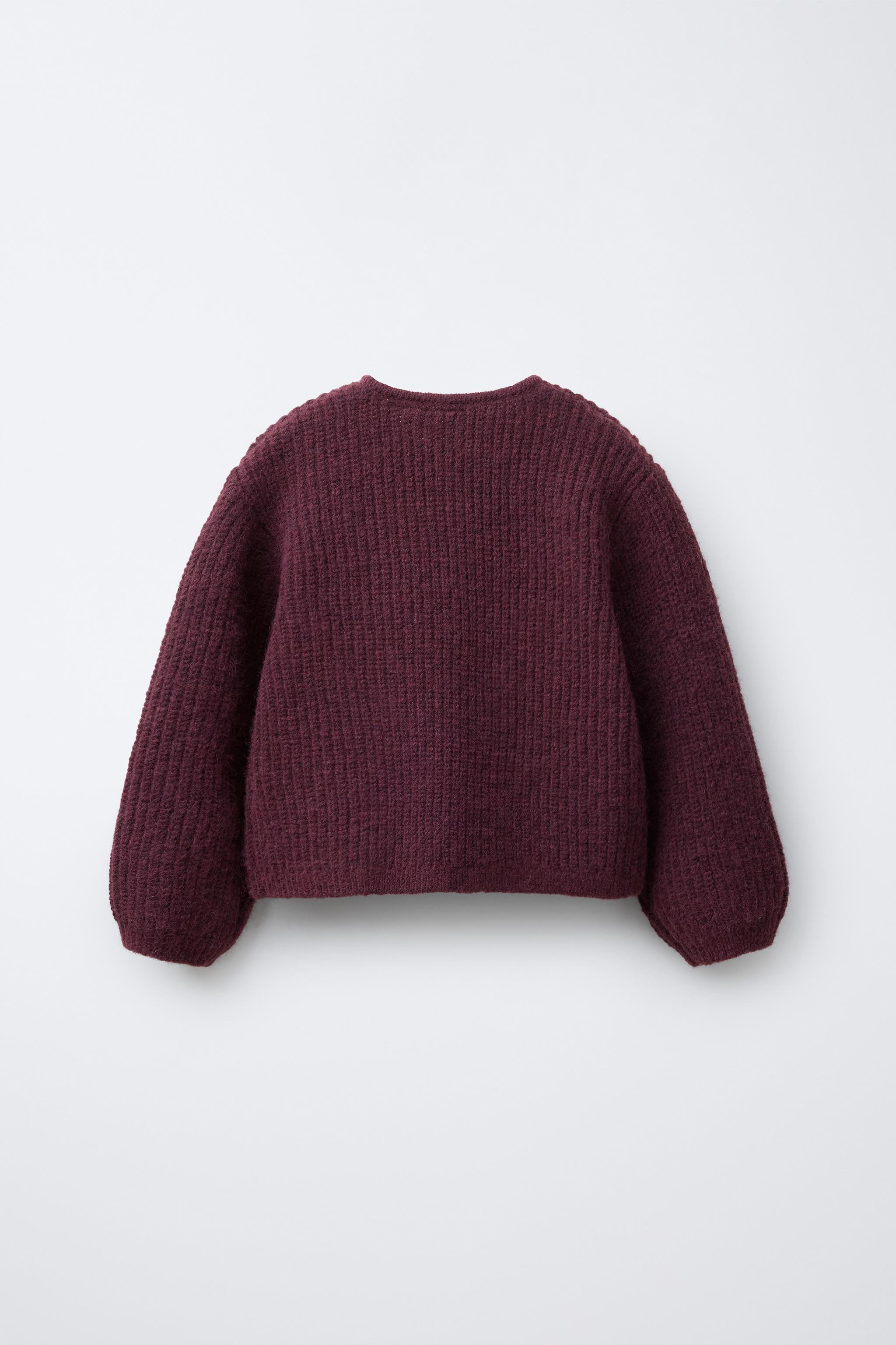 バーガンディ 長袖カーディガン ニットカーディガン - バーガンディ | ZARA Japan / 日本