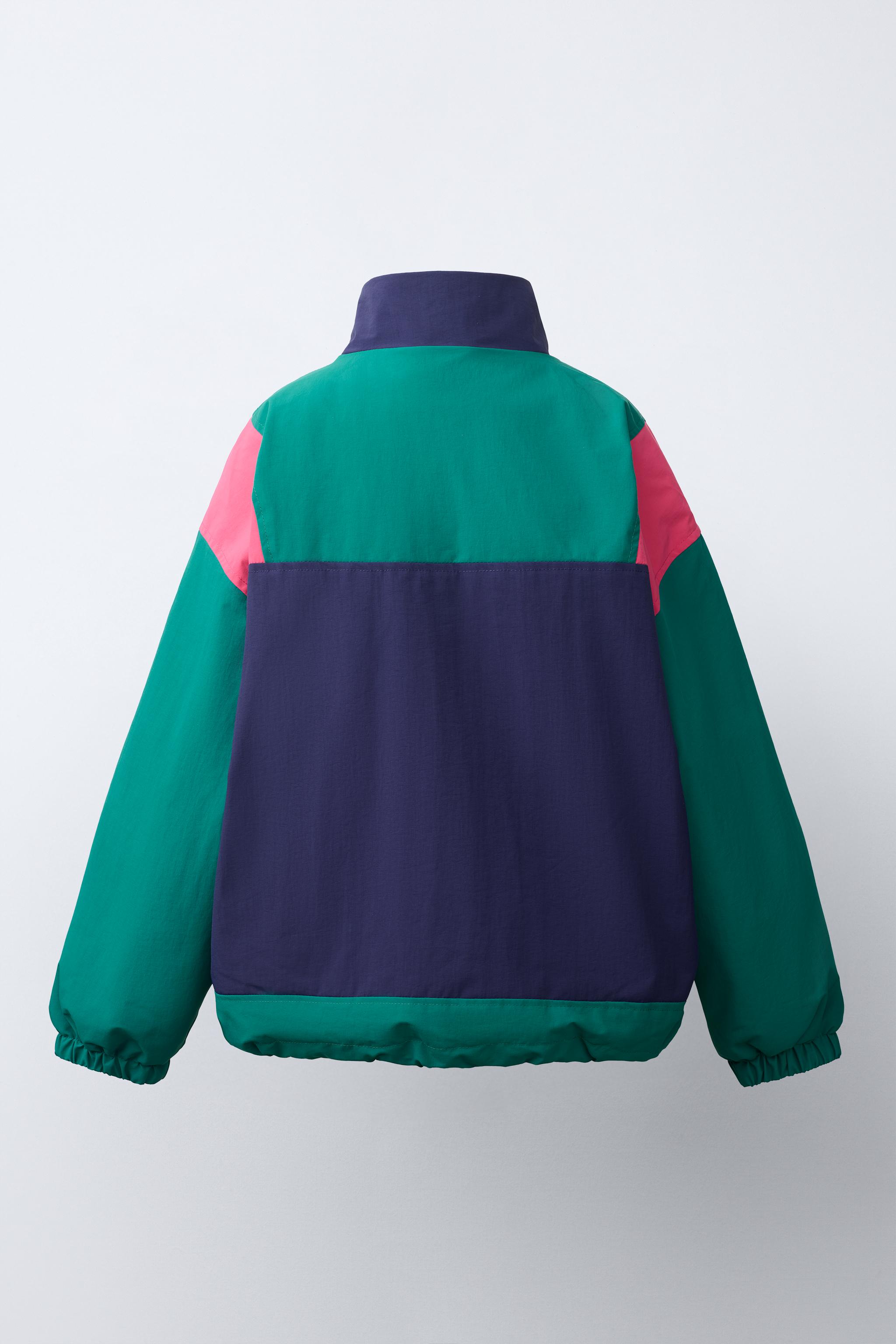 Детские куртки Zara COLORBLOCK WATER-REPELLENT KANGAROO JACKET — фото 4
