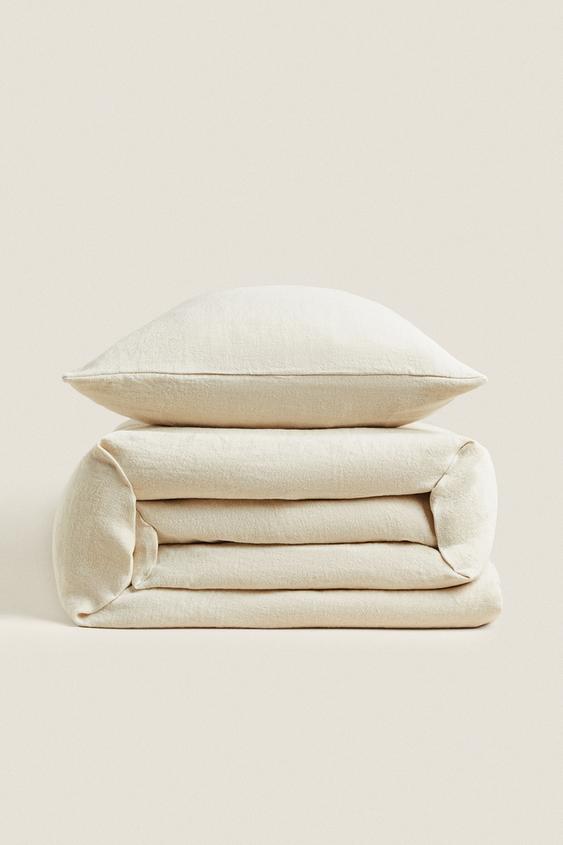 COUVRE-LIT LIN DÉLAVÉ (400 G/M²) - Sable de Zara - Image 5