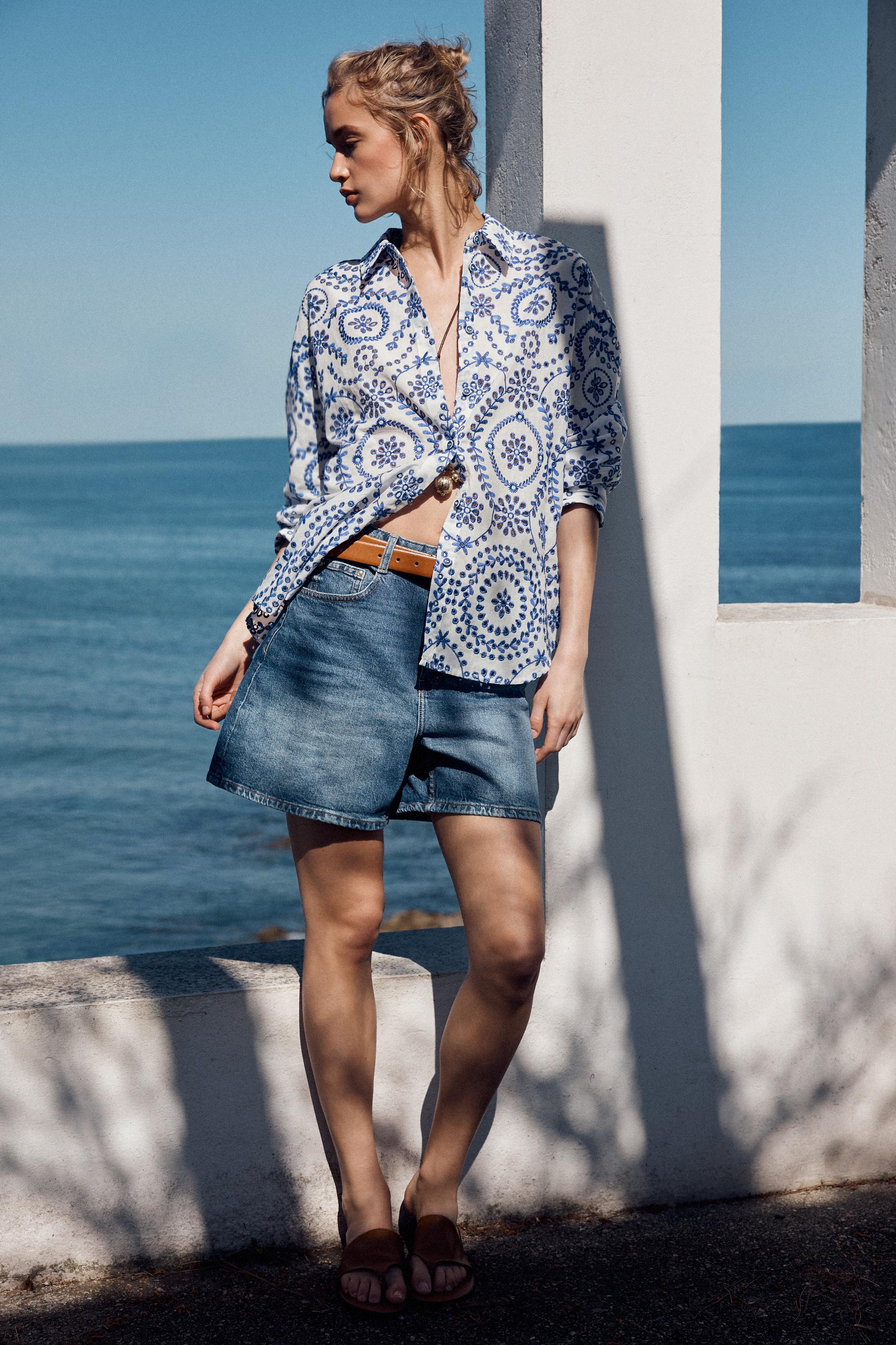 Blusa Verde Blusa Bordados Zara Blusa Bordados Zara Camisa