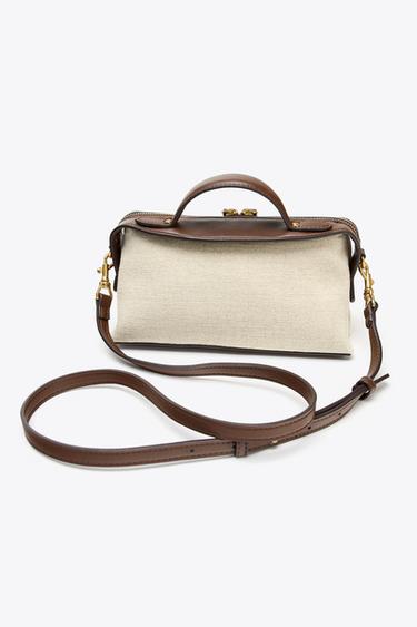 CANVAS OBLONG CITY BAG - Ecru by Zara - Image 4