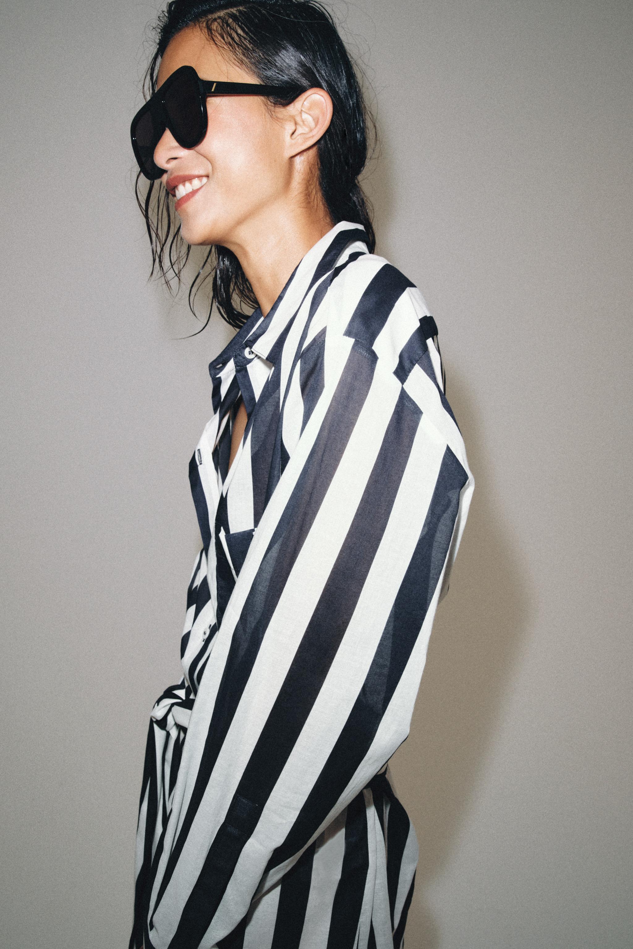 ZW COLLECTION STRIPED SHIRT - White / Navy | ZARA United States