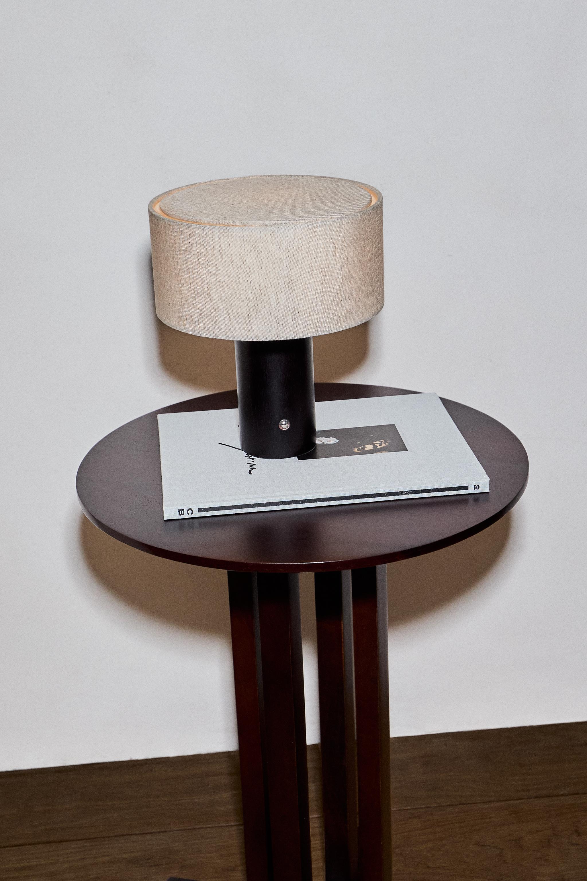 LAMPE DE TABLE SANS FIL BOIS ET LIN PETITE