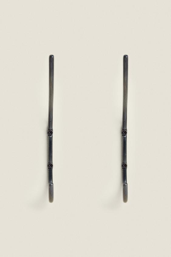PACK COLGADOR GRANDE METAL OSCURO (PACK 2) - Negro de Zara - Imagen 0