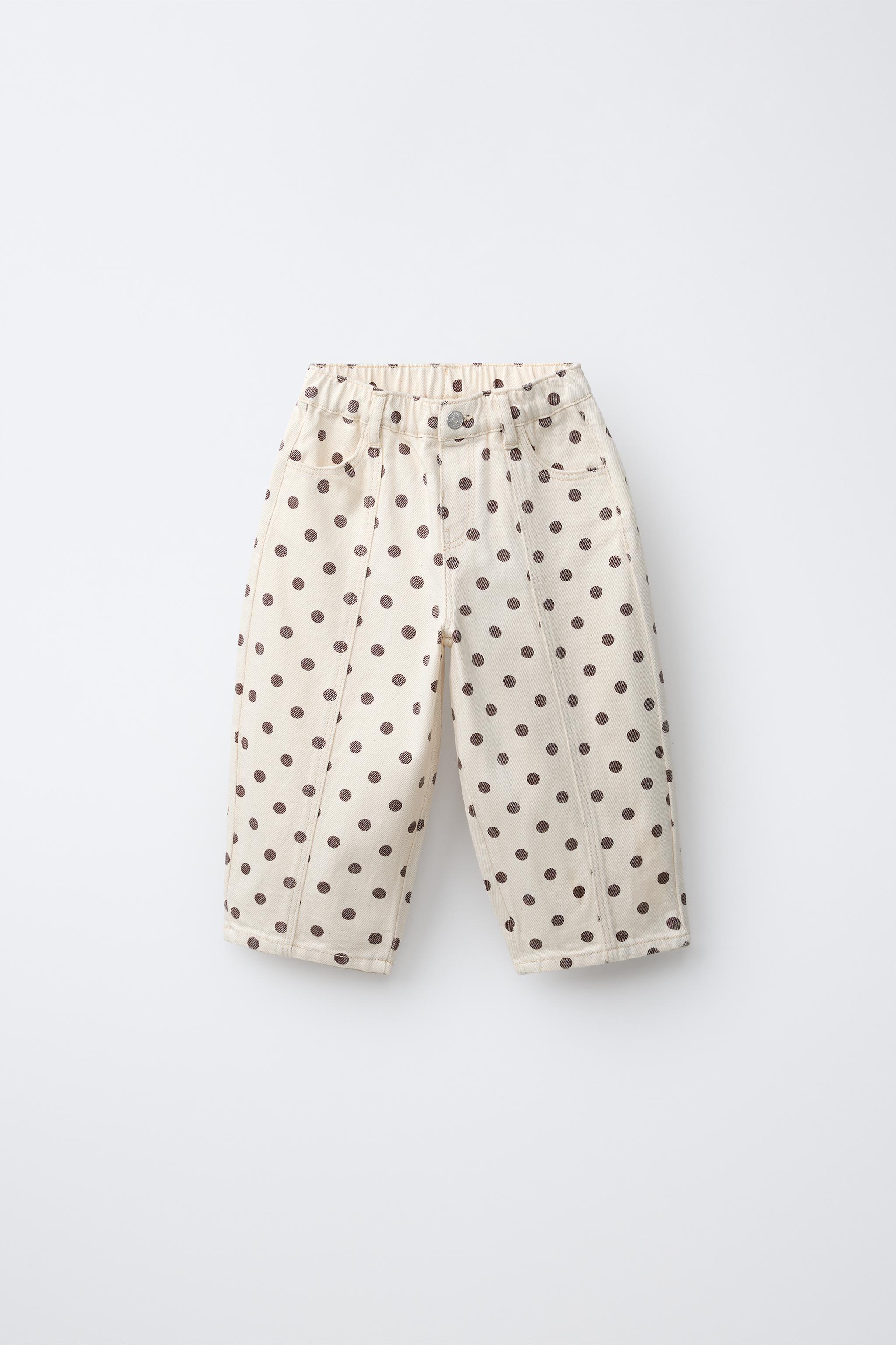 POLKA DOT BARREL TWILL PANTS